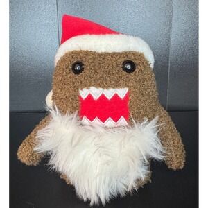 2008 7" Domo Christmas Santa Hat Plush Toy Festive Holiday Stuffed Animal
